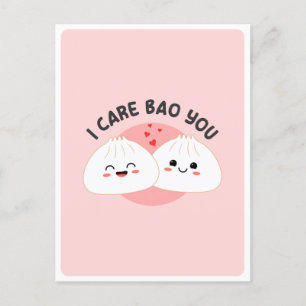 Carte Postale Cute Kawaii Bao Dumpling Asian Food Pun Love Citat