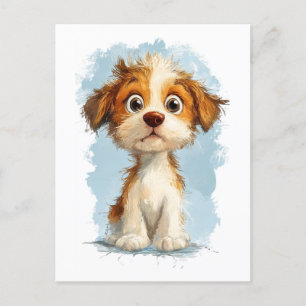 Carte Postale Cute Kawaii Caricature Chiot