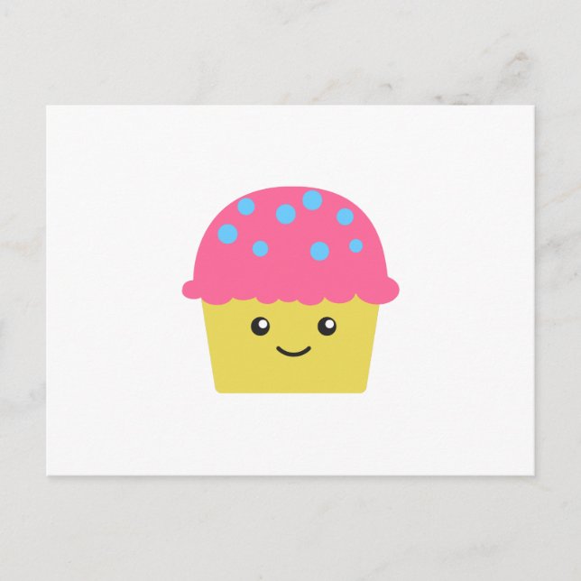 Carte Postale Cute Kawaii Cupcake (Devant)