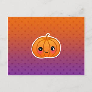Carte Postale Cute Kawaii Halloween Dessin Citrouille