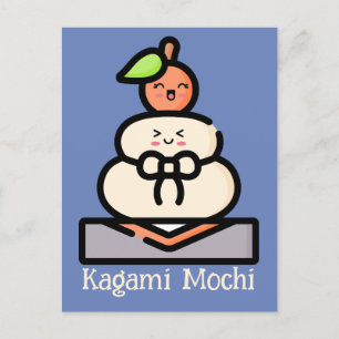 Carte Postale Cute Kawaii Kagami Mochi