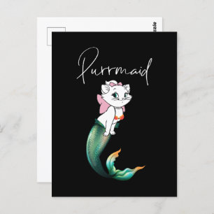 Carte Postale Cute Kitten Purrmaid - Fun Mermaid Design de chat