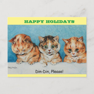 Carte Postale Cute Kittens Lous Wain Cats Dîner De Vacances Vint