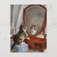 Cute Kitty Chat Peinture Vintage par Frank Paton