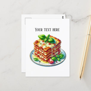 Carte Postale Cute lasagne ajouter du texte