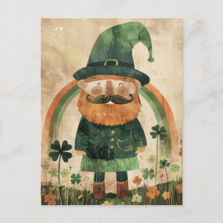 Carte Postale Cute Leprechaun Watercolor St. Patrick's Day 