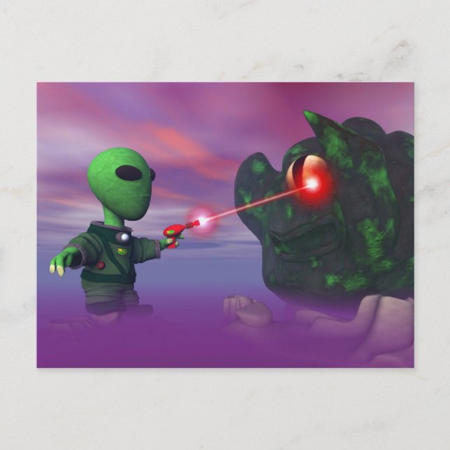Carte postale Cute lil Alien & Blob (Devant)