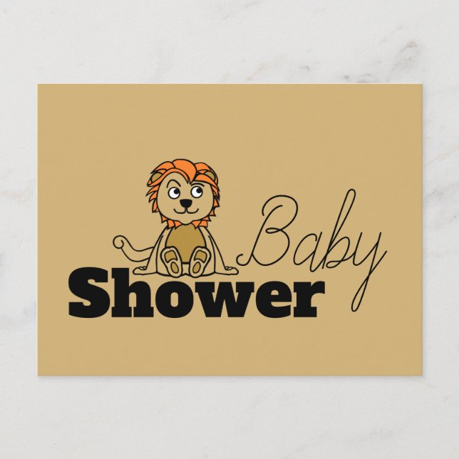 Carte Postale Cute Lion Cub, Baby shower Invitation (Devant)