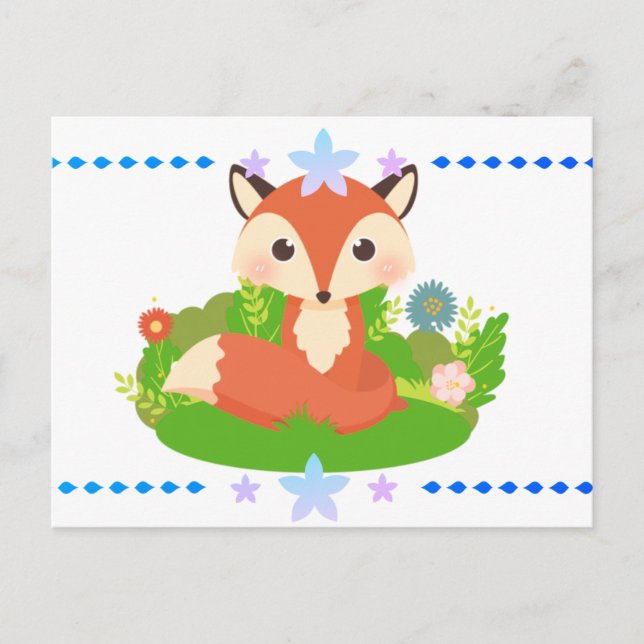 Carte Postale Cute Little Fox (Devant)