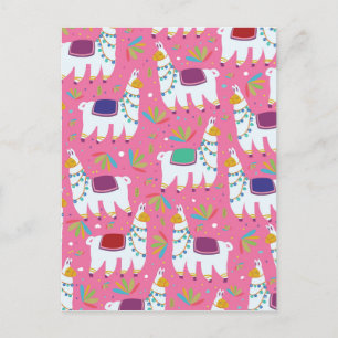 Carte Postale Cute Llama Motif