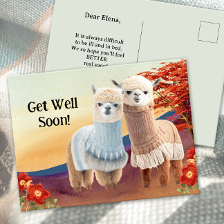 Carte Postale Cute Llama Se Bien Bientôt