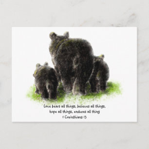 Carte Postale Cute Love Bears toutes choses Citation 1 Corinthie