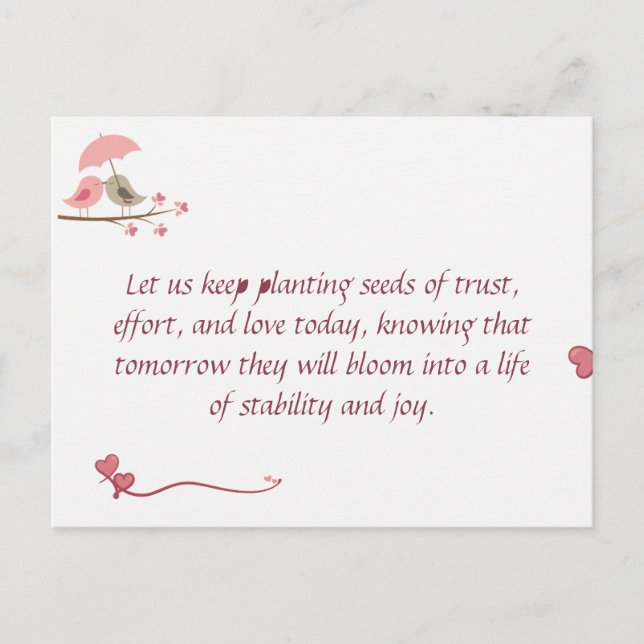 Carte Postale Cute Love Birds Postcard | Shared Future & Growth  (Devant)