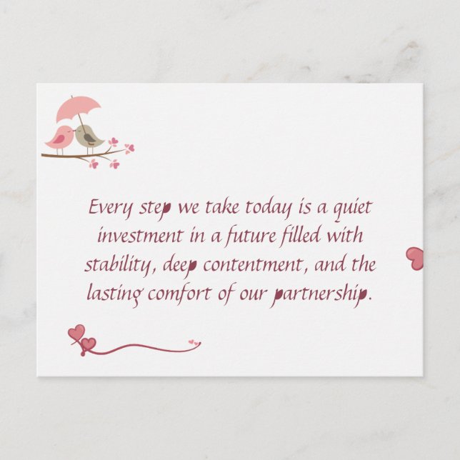 Carte Postale Cute Love Birds Postcard | Shared Future & Growth  (Devant)