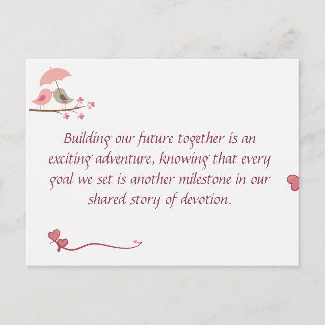 Carte Postale Cute Love Birds Postcard | Shared Future & Growth  (Devant)