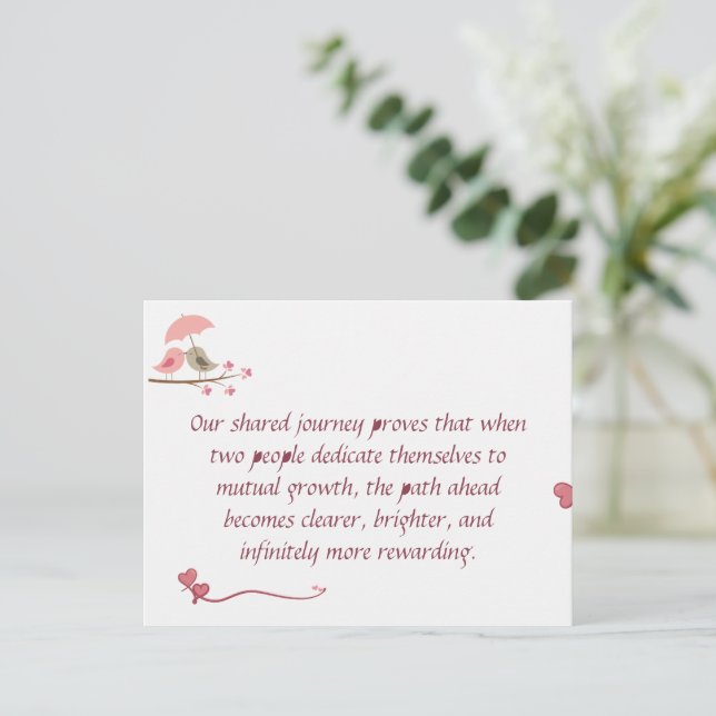 Carte Postale Cute Love Birds Postcard | Shared Future & Growth  (Debout devant)