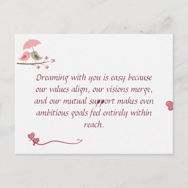 Carte Postale Cute Love Birds Postcard | Shared Future & Growth  (Devant)