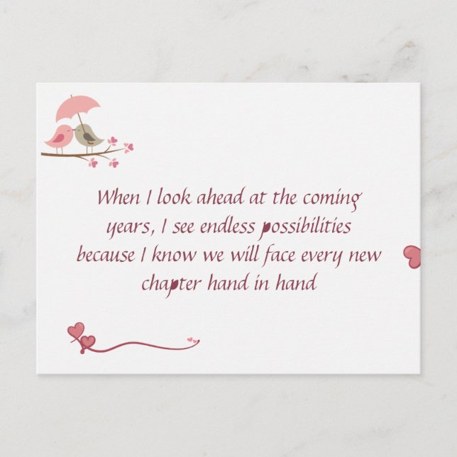 Carte Postale Cute Love Birds Postcard | Shared Future & Growth  (Devant)
