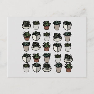 Carte Postale Cute mini motif succulent