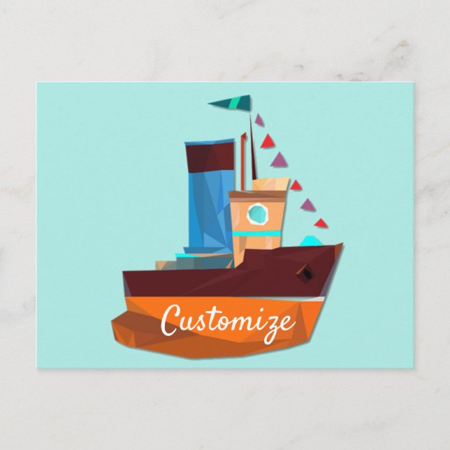 Carte Postale Cute Minuscule remorqueur Thunder-Cove (Devant)
