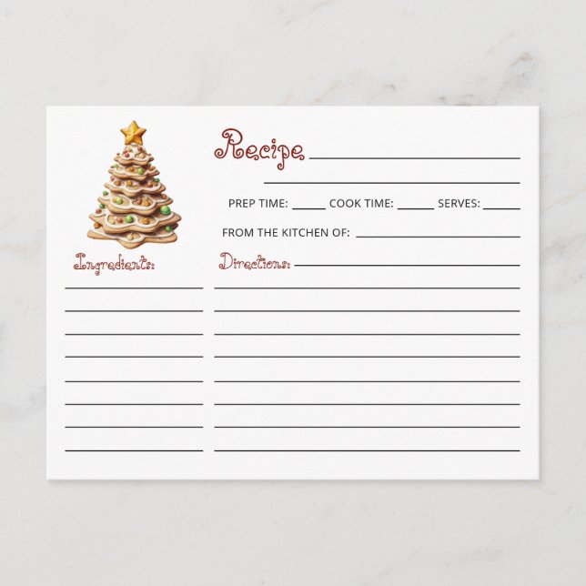 Carte Postale Cute Modern Christmas Cookie Exchange Recette (Devant)