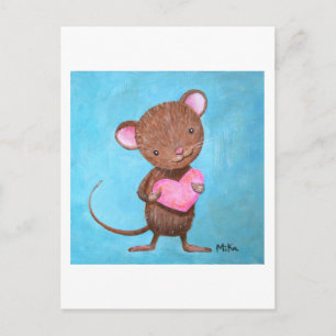 Carte postale Cute Mouse Cute Mouse avec carte d'a