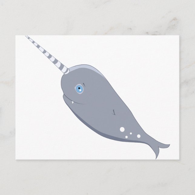 Carte Postale Cute Narwhal (Devant)