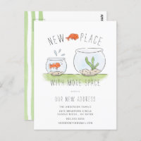 Cute New Place Goldfish Bowl Moving Faire-part