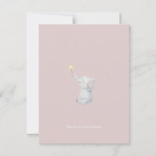 Carte Postale Cute Newborn Baby Hello Little One Elephant Card.
