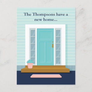 Carte Postale Cute Nouvelle Maison Porte Turquoise Nous avons dé
