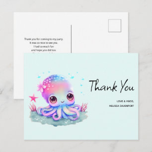 Carte Postale Cute Octopus Sea Creator Merci