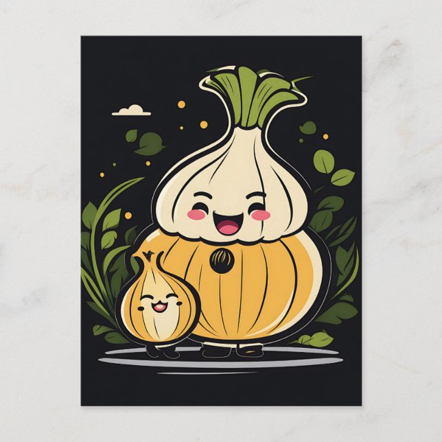 Carte Postale Cute Onion Adventure (Devant)