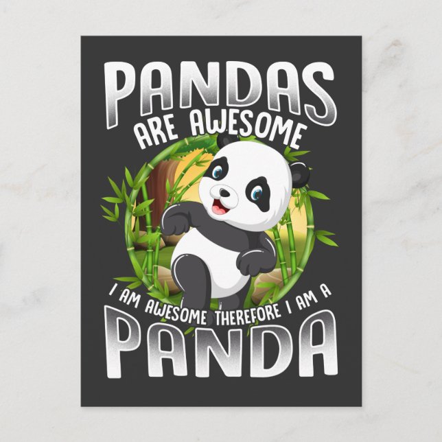 Carte Postale Cute Panda Cadeaux Awesome Animal (Devant)