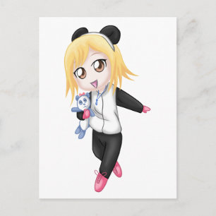 Carte Postale Cute Panda Girl