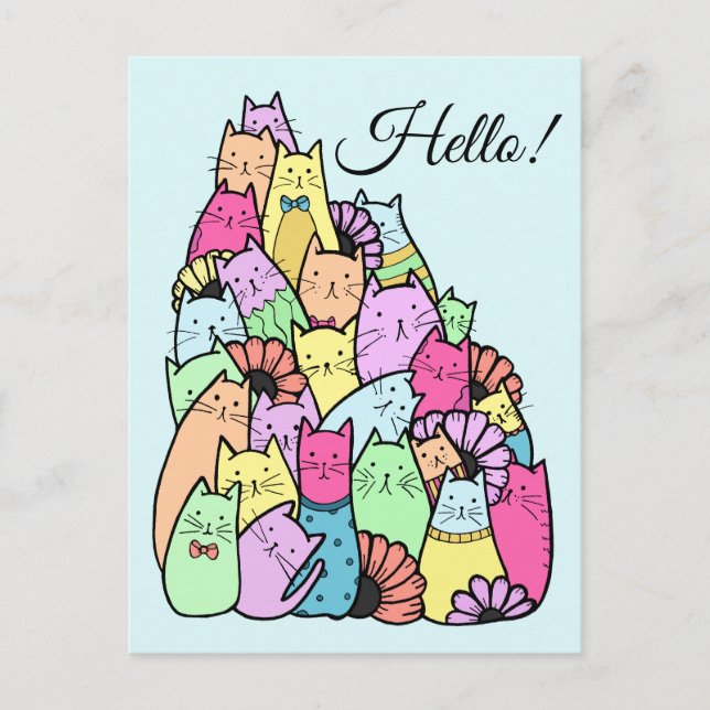Carte postale Cute Pastel Cats (Devant)