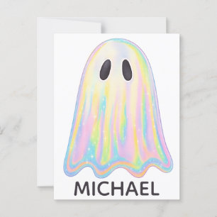 Carte Postale Cute Pastel Rainbow Ghost   Éffrayant esthétique