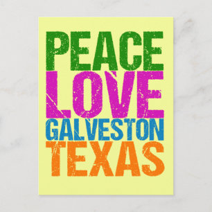 Carte Postale Cute Peace Love Galveston Texas