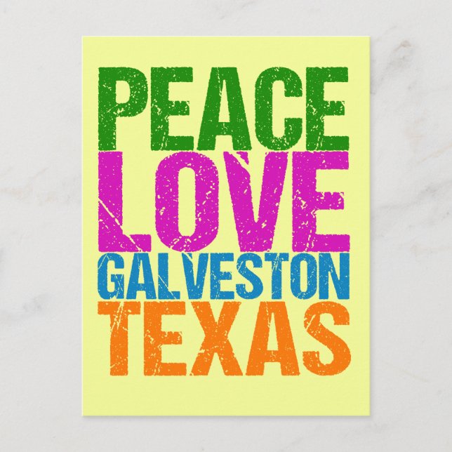 Carte Postale Cute Peace Love Galveston Texas (Devant)