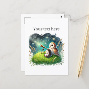 Carte Postale Cute personnalisable mixte animaux star regard