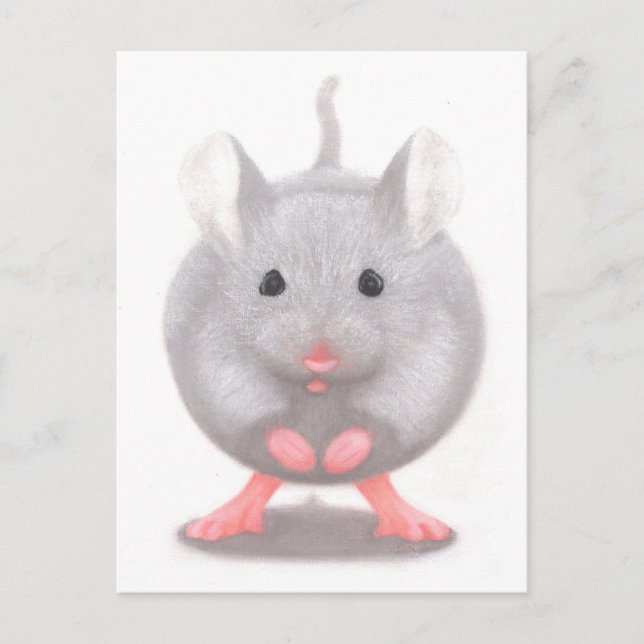 Carte Postale Cute petite souris gris (Devant)