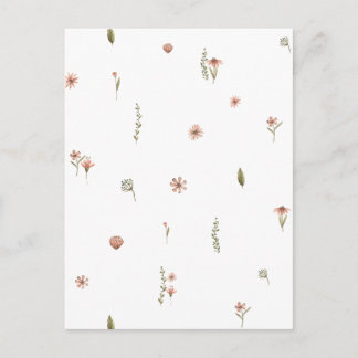 Carte Postale Cute Pink Flowers Spring Floral Card.