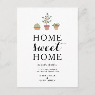 Carte Postale Cute Plante Accueil Sweet Home Moving Faire-part