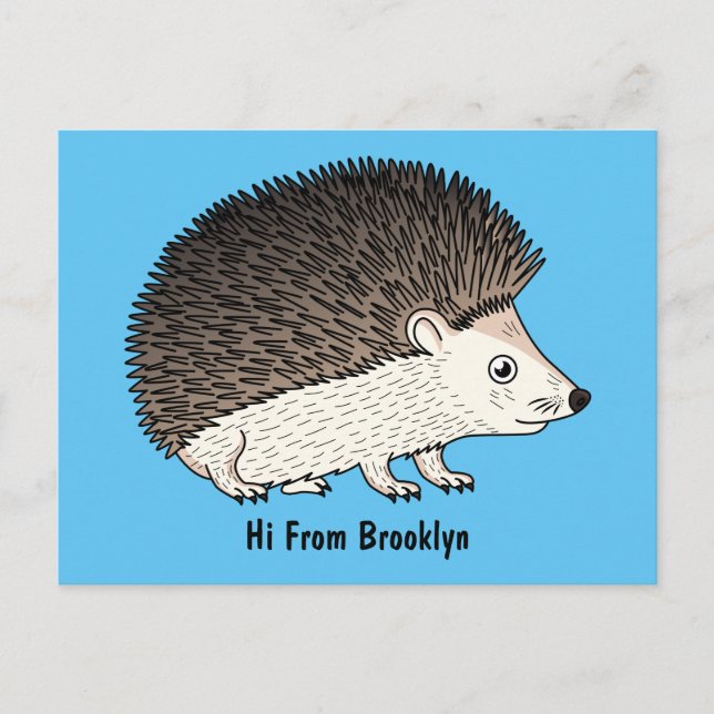 Carte Postale Cute prickly hedgehog cartoon (Devant)