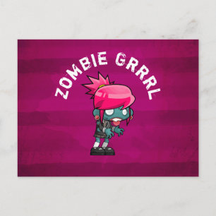 Carte Postale Cute Punk Rock Zombie Grrrl