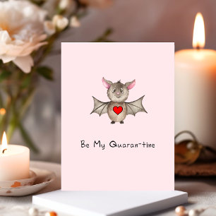 Carte Postale Cute Quarantine Valentine Pandemic Aquarelle Chat