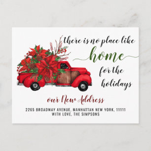 Carte Postale Cute Red Christmas Truck Moving Faire-part
