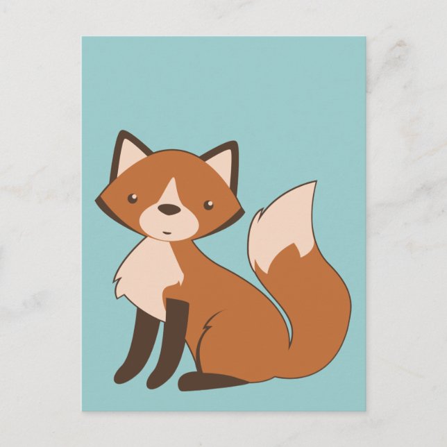 Carte Postale Cute Renard assis (Devant)
