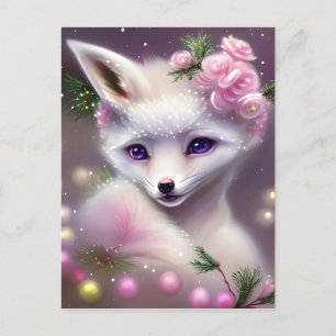 Carte Postale Cute Renard blanc Imaginaire