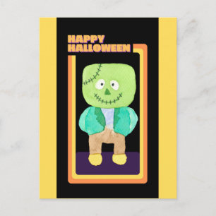 Carte Postale Cute Retro Halloween Frankenstein Monster