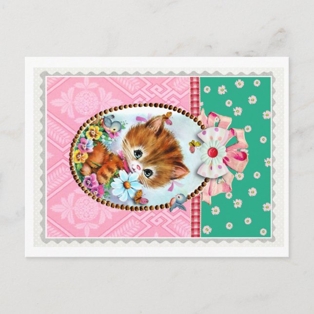 Carte Postale Cute Retro Kitty (Devant)